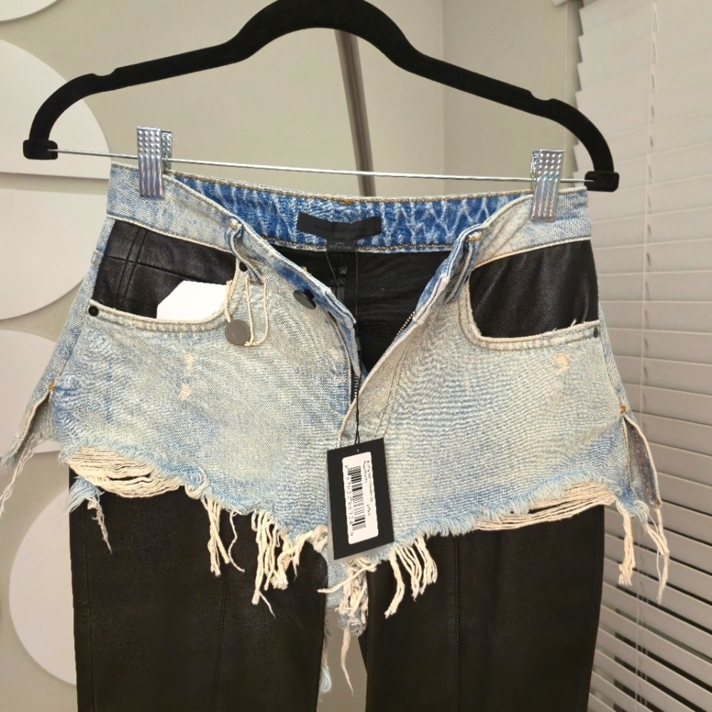 Alexander Wang | Denim Leather Pant - Picture 6 of 7
